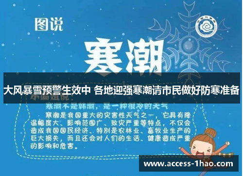 大风暴雪预警生效中 各地迎强寒潮请市民做好防寒准备